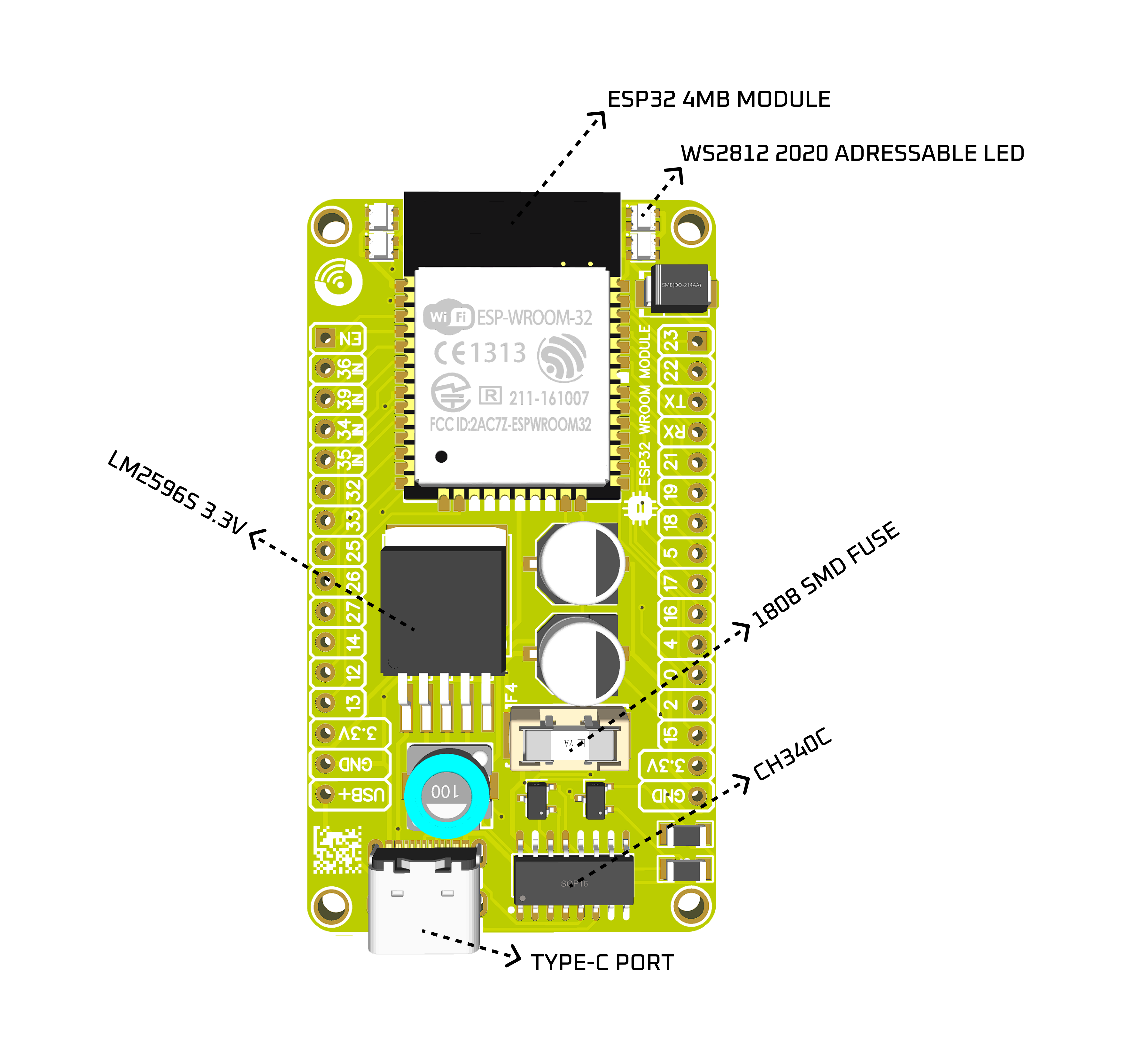 DENUINO FUTURE V1.0 ESP32 Development Board image 4