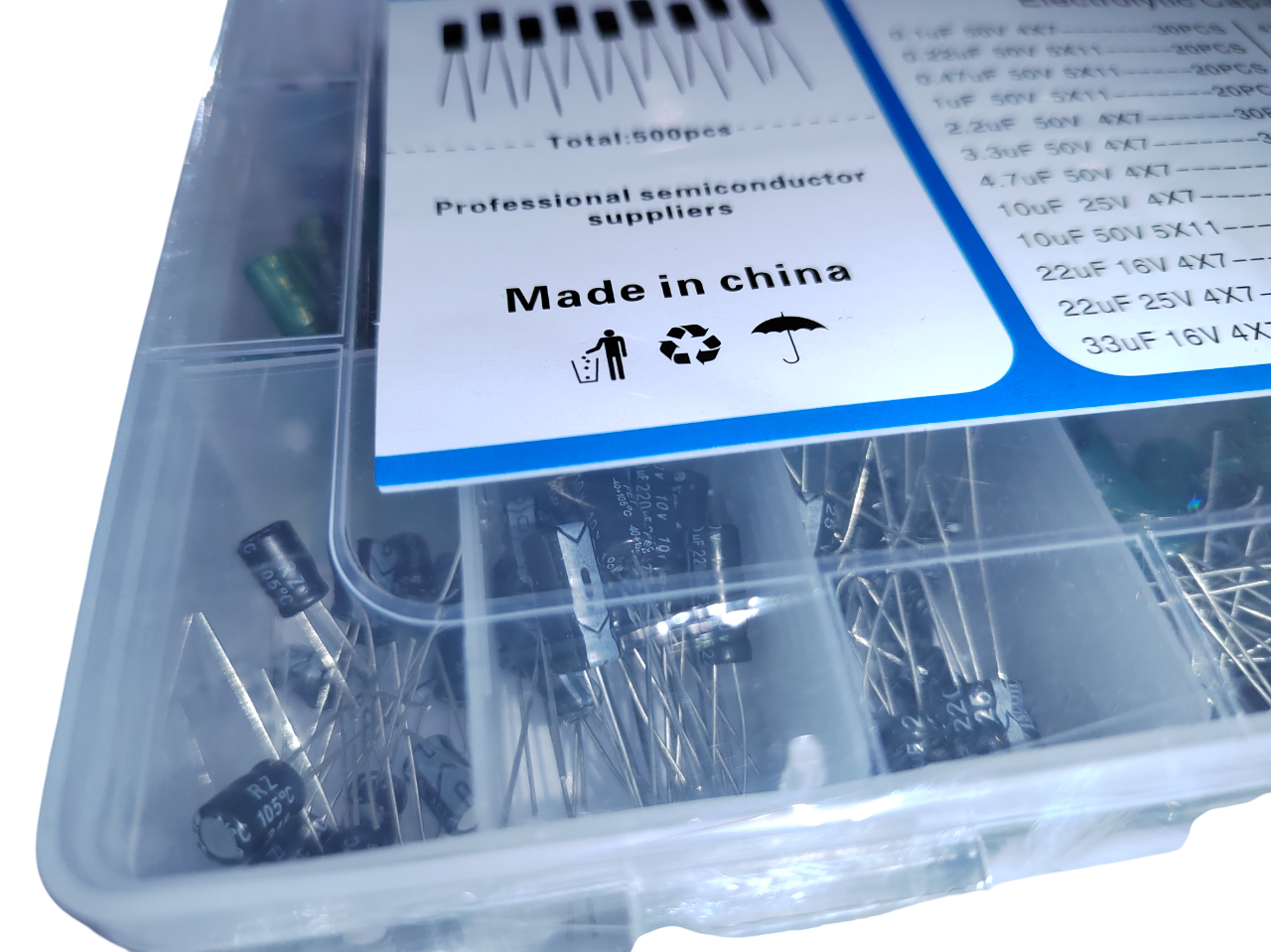 DIP Electrolytic Capacitor Assortment – 500 Pieces (24 Values) image 3
