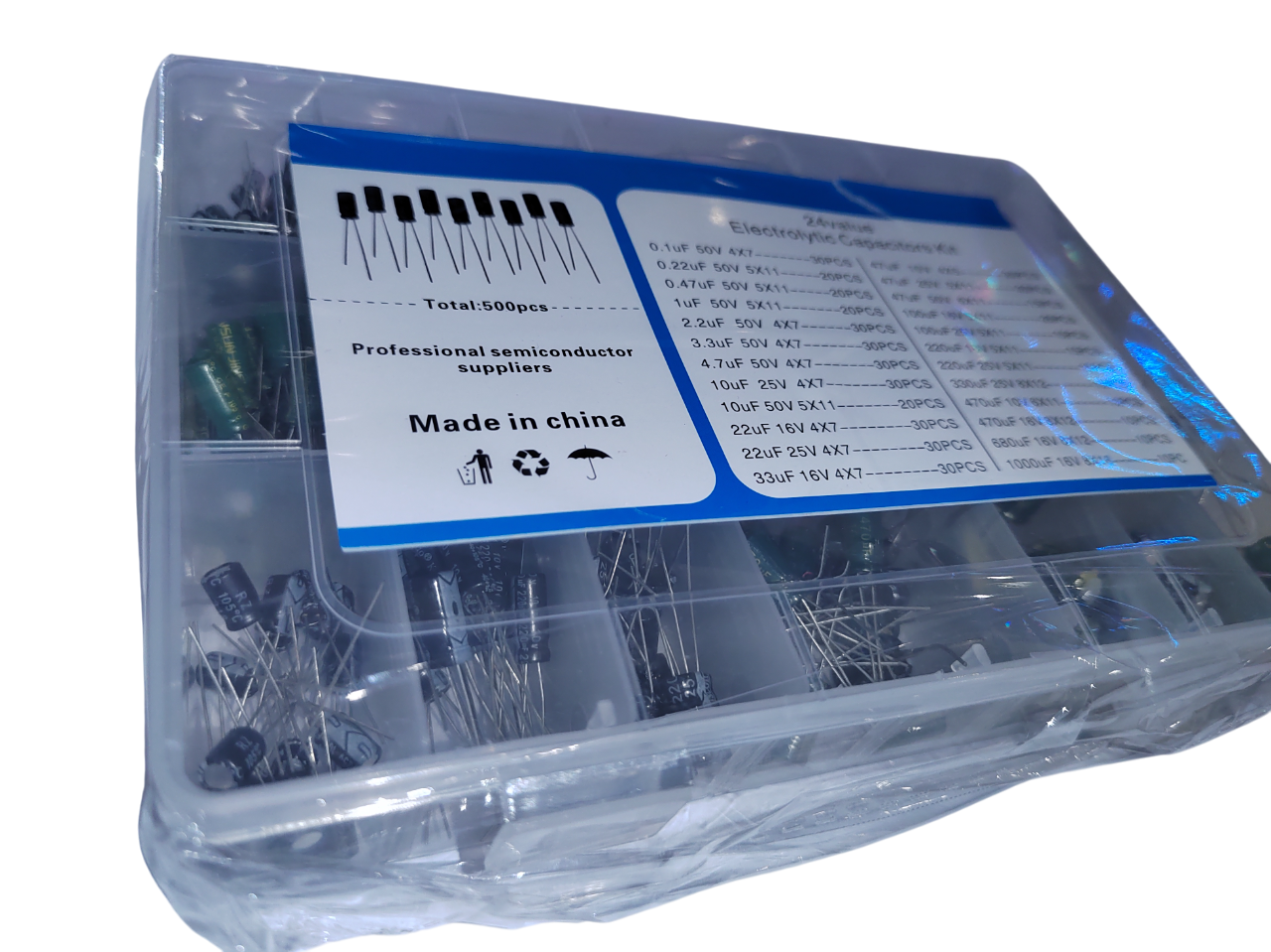 DIP Electrolytic Capacitor Assortment – 500 Pieces (24 Values) image 5