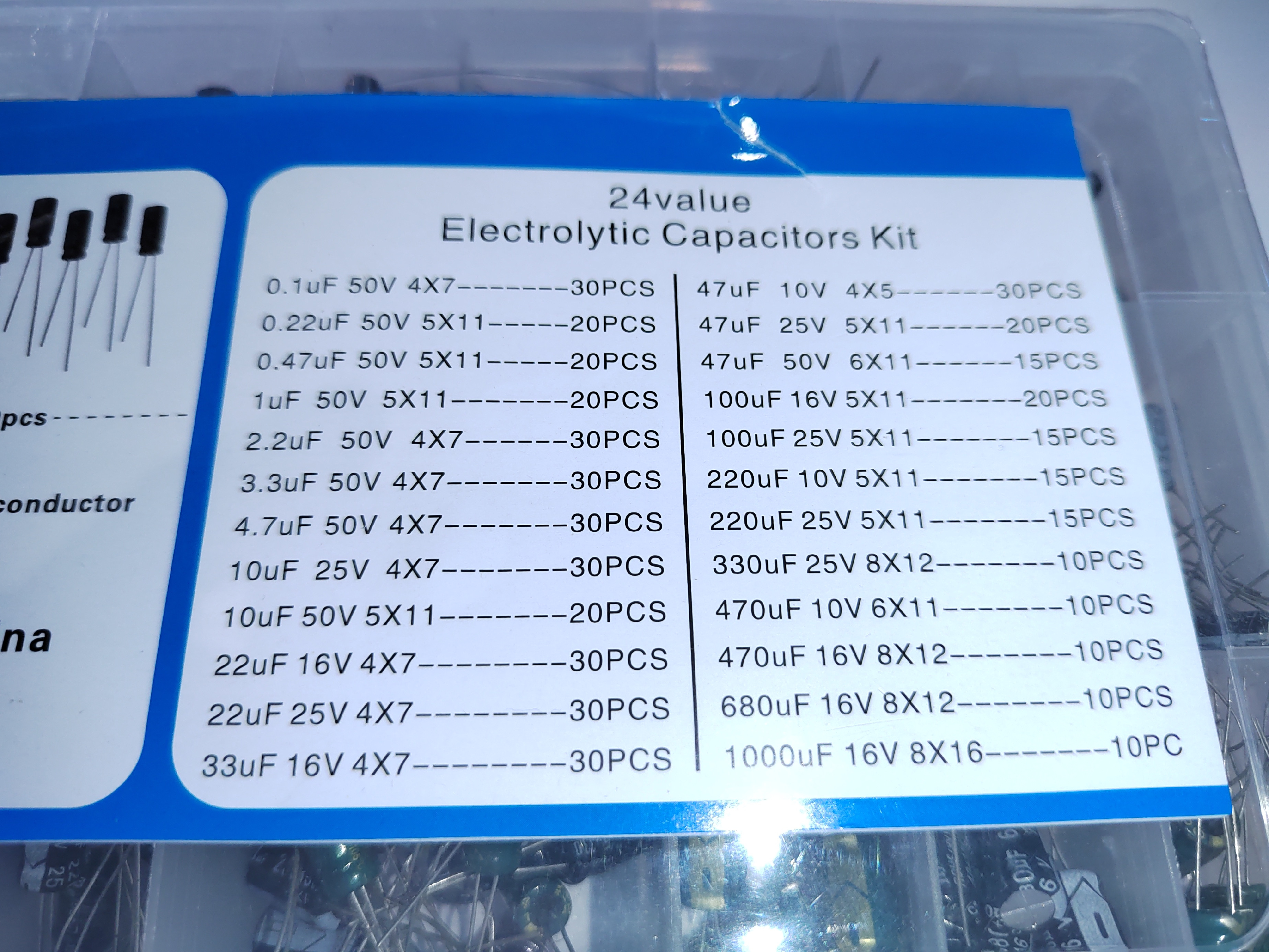 DIP Electrolytic Capacitor Assortment – 500 Pieces (24 Values) image 4
